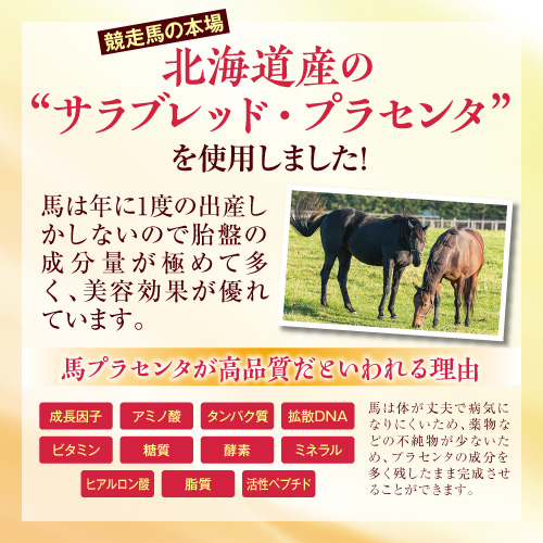 【20％OFF】シワ・シミ・くすみを劇的に改善！最高品質の北海道産馬プラセンタ美容液≪Ｈプラエッセンス≫1本30ml