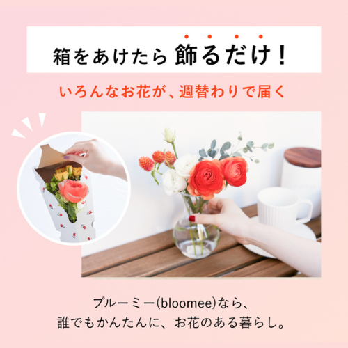 週替わりで届く季節のお花に、毎週ワクワク!　ブルーミーお花の定期便